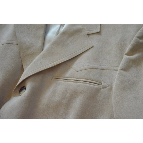 Westridge Tailored For Sheplers Beige Suede Blazer Men's L Single-Breasted With - Picture 7 of 13